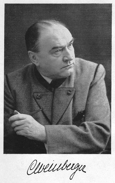 Portrait von Carl Weinberger mit Unterschrift
